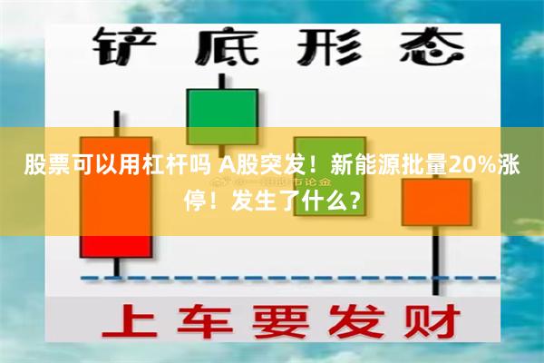 股票可以用杠杆吗 A股突发！新能源批量20%涨停！发生了什么？